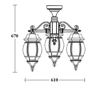 Потолочный светильник уличный AMERICA L 83470LA/3 Bl